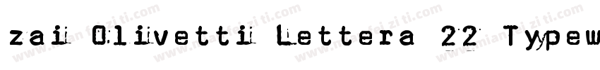 zai Olivetti Lettera 22 Typewriter字体转换